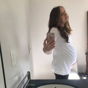 Maternity Blouse- White- Size Small